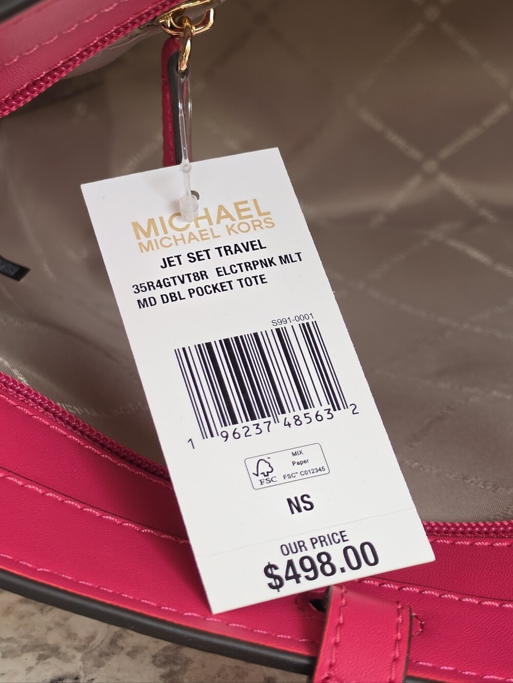 Michael Kors Jet Set Medium Pink Tote - Picture 7 of 9